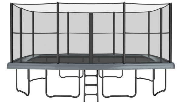 Akrobat Trampolin Primus Challenger (rechteckig) + Sicherheitsnetz + Leiter